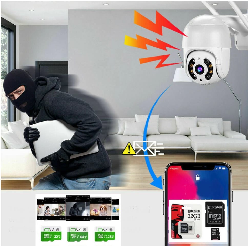 Set Camera Supraveghere WiFi Night Vision Senzor Miscare Waterproof - imagine 6