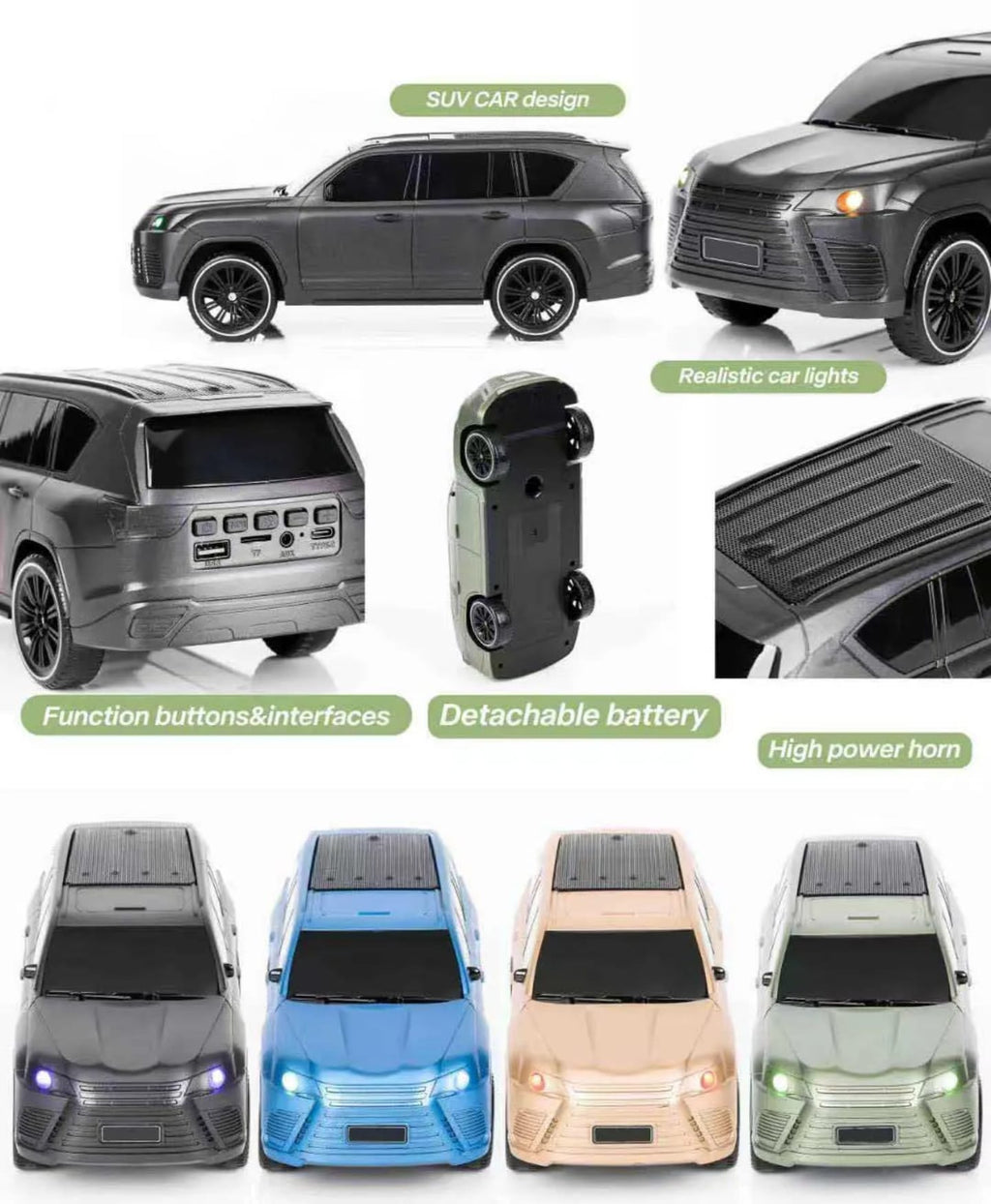 Boxă Portabilă Forma Mașină jeep - imagine 5