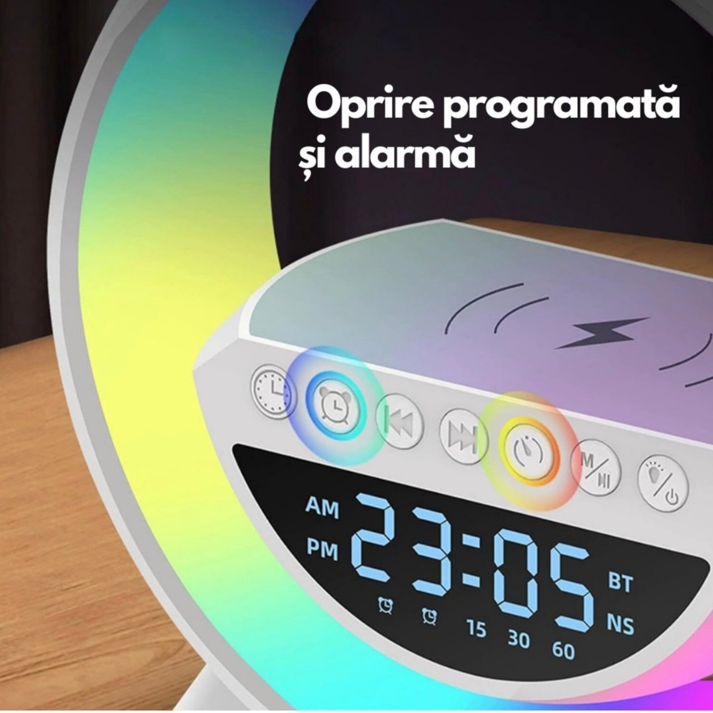 Boxă LED cu Incarcare Wireless - imagine 3