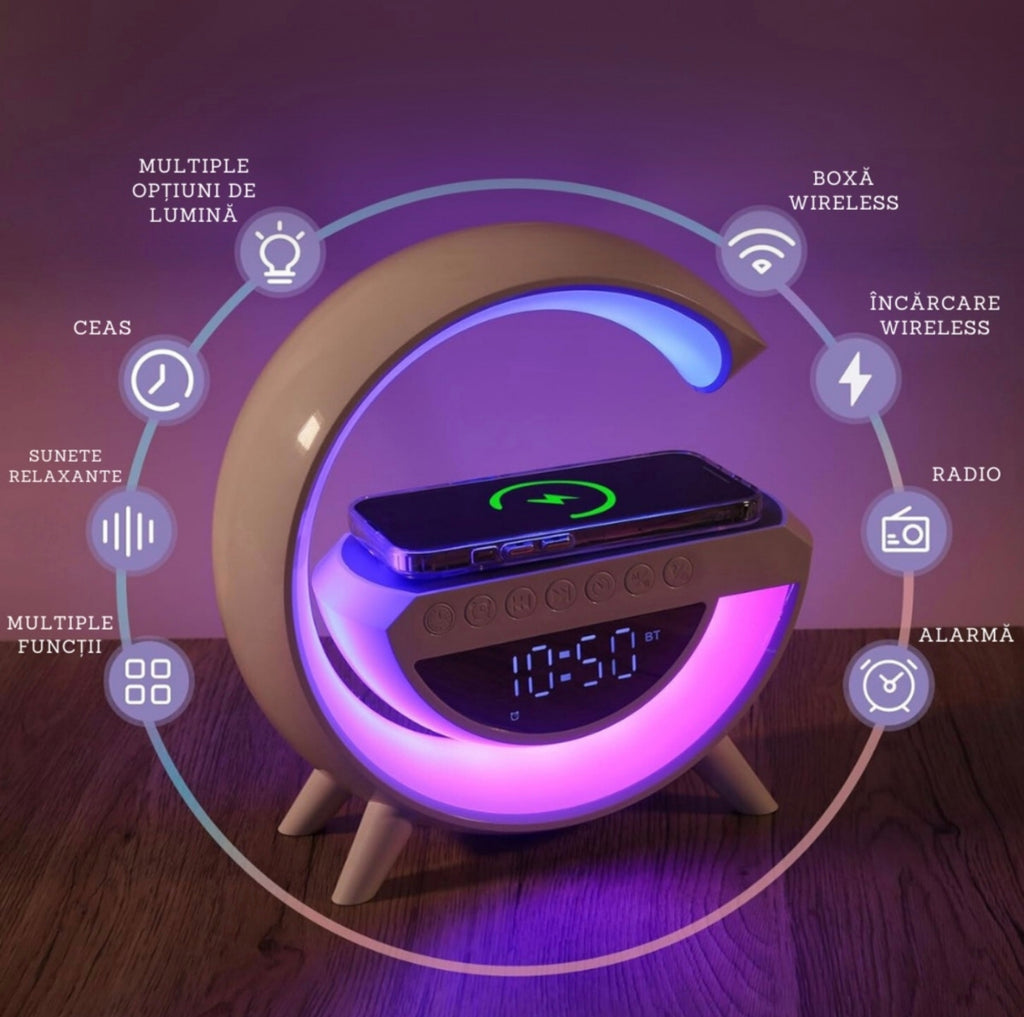 Boxă LED cu Incarcare Wireless - imagine 2