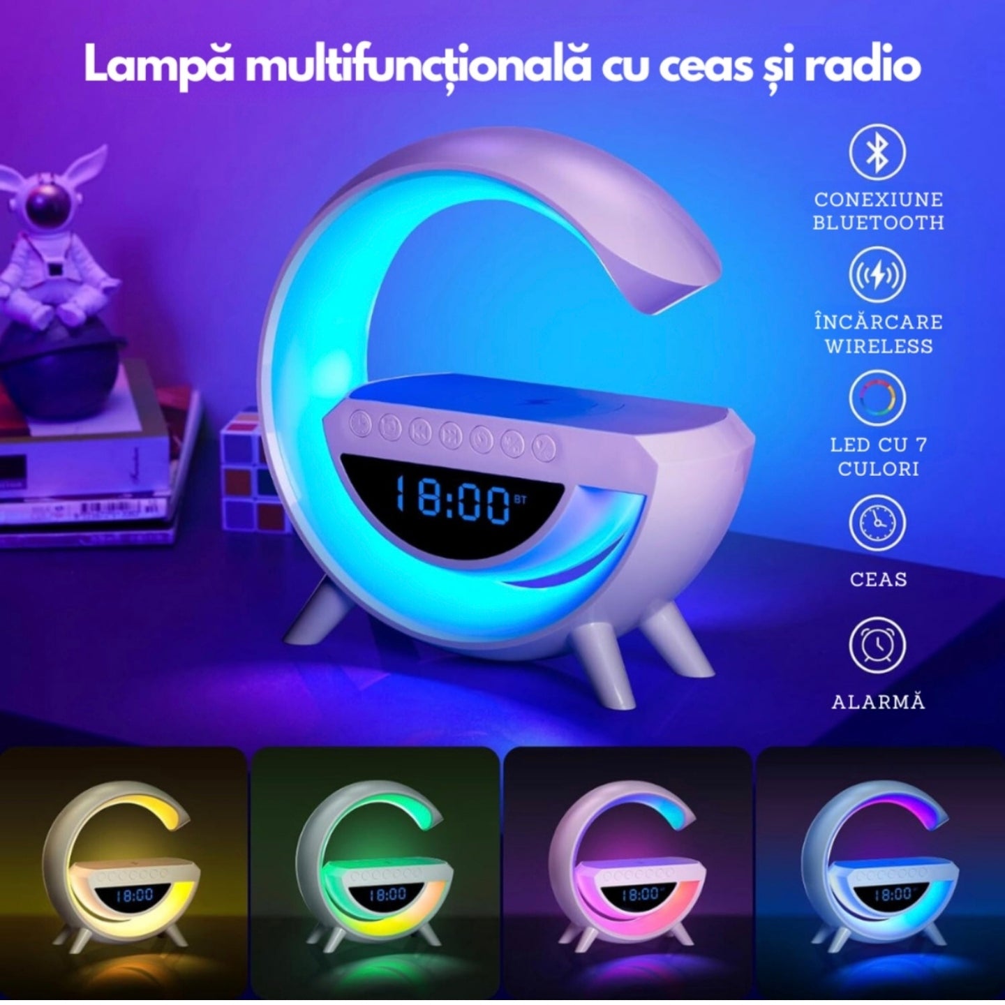 Boxă LED cu Incarcare Wireless - imagine 7