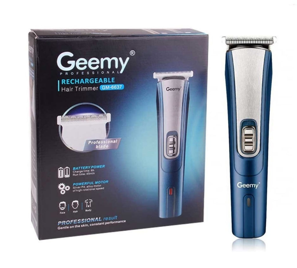 Aparat de tuns GEEMY GM-6637, acumulator, 4 marimi, albastru/argintiu - imagine 3