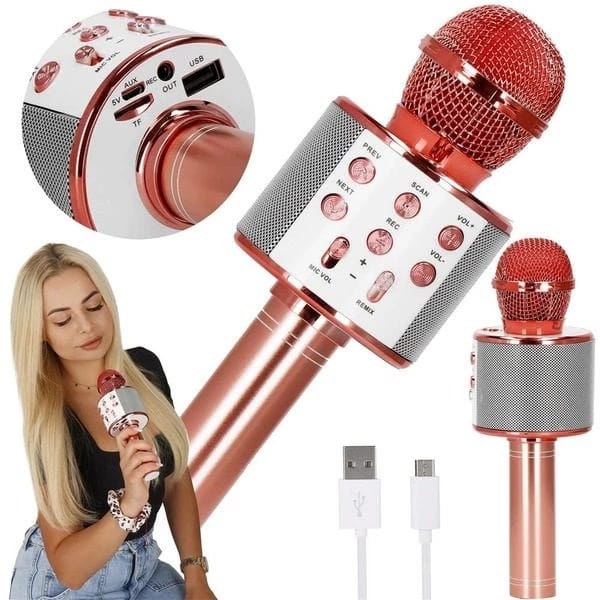 Microfon karaoke Bluetooth wireless, - imagine 7