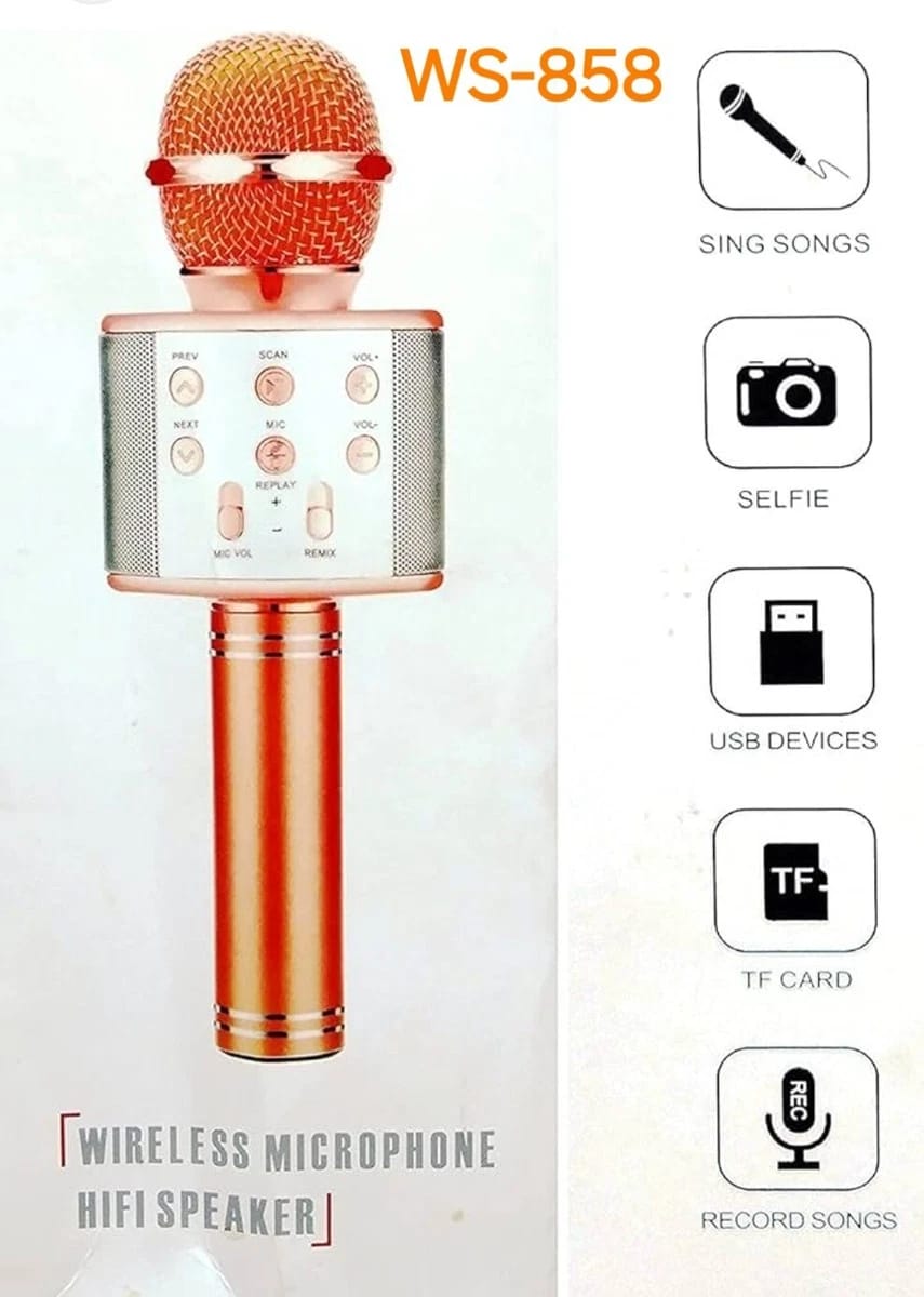 Microfon karaoke Bluetooth wireless, - imagine 5