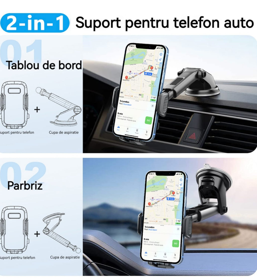 Suport Telefon Auto cu Ventuza - imagine 5
