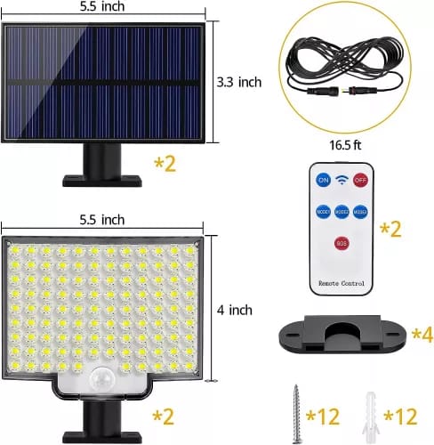 Lampă Solară Perete Panou Separat - imagine 6