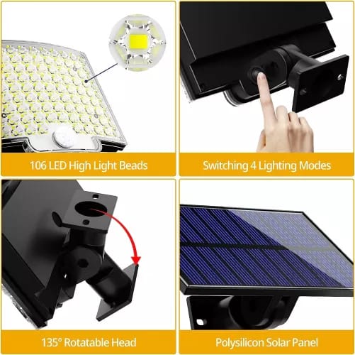 Lampă Solară Perete Panou Separat - imagine 7