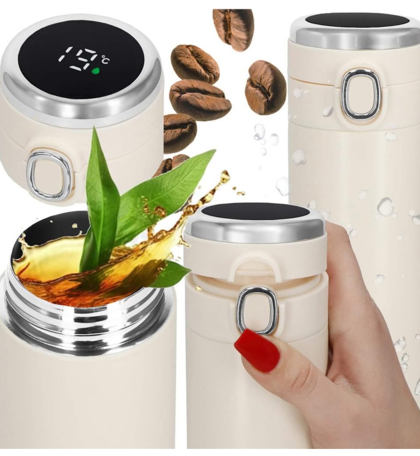 Termos Inox cu Buton - imagine 2