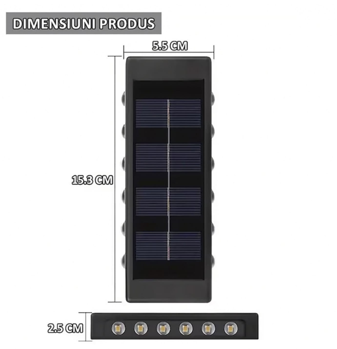 Lampă Solară Perete Dubla Lumina - imagine 2