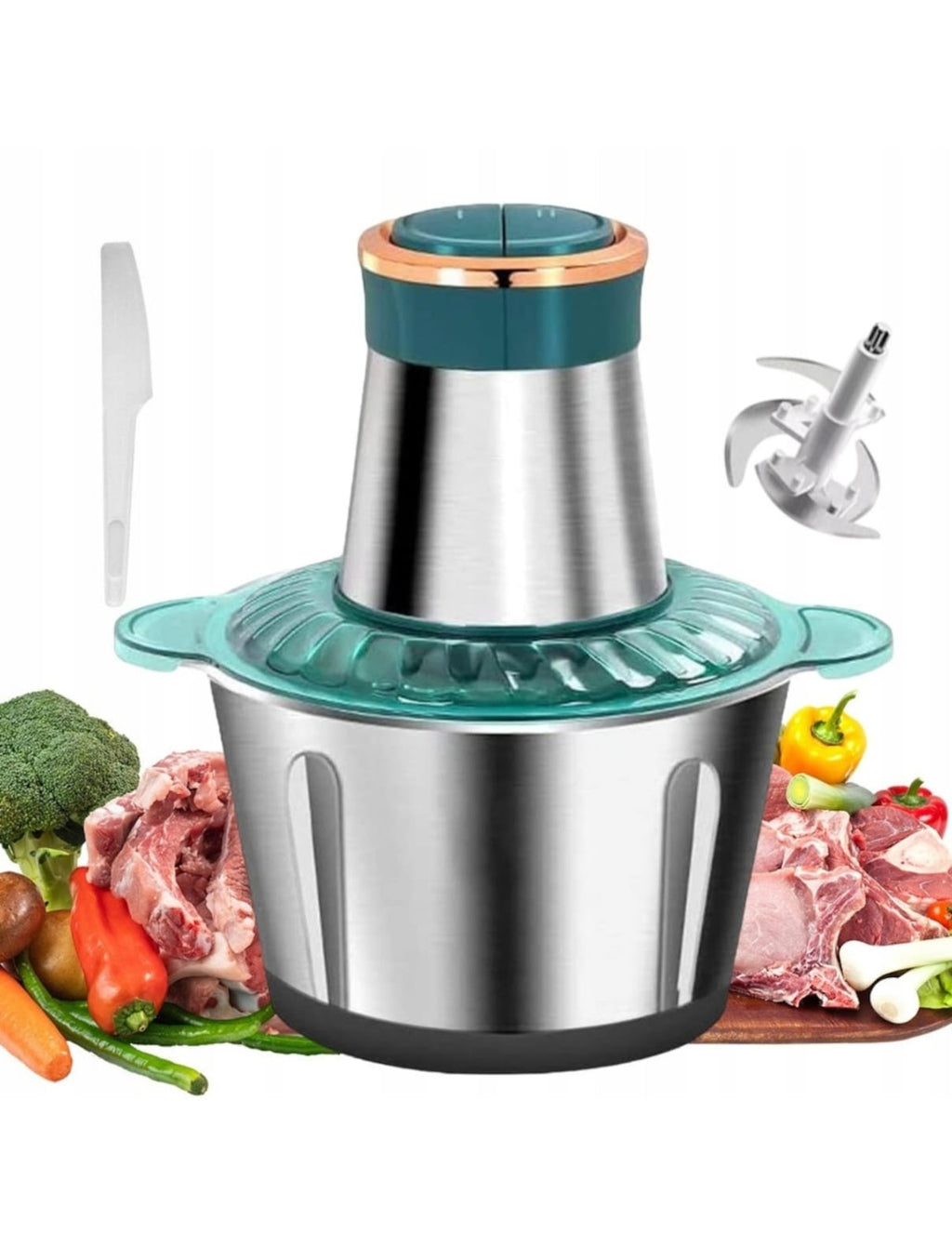 Tocător Electric Multifuncțional Inox 2L - imagine 4