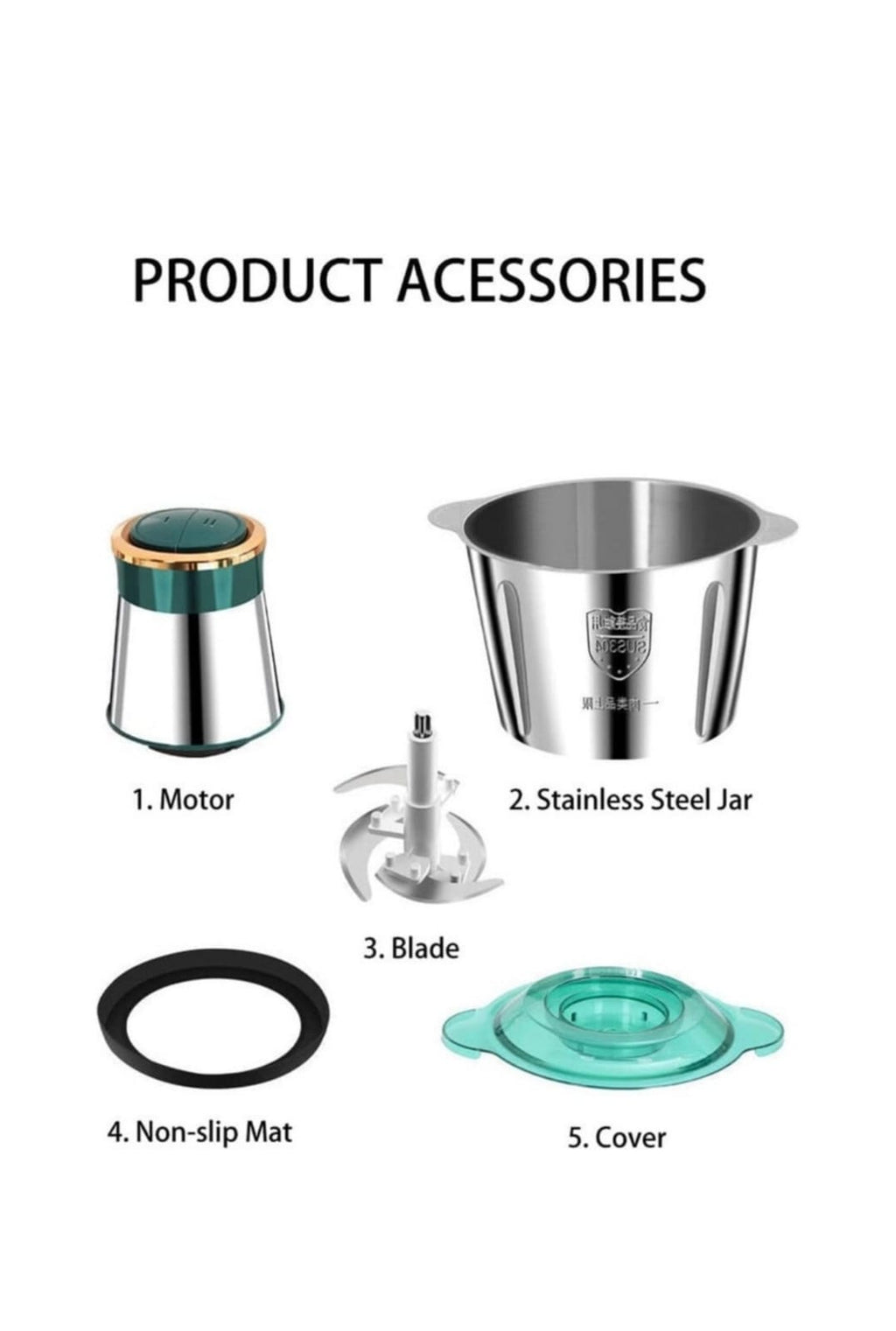 Tocător Electric Multifuncțional Inox 2L - imagine 8