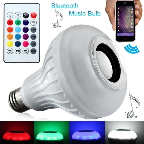 Bec Muzical Inteligent Led, cu Bluetooth, Telecomanda, Lumini colorate