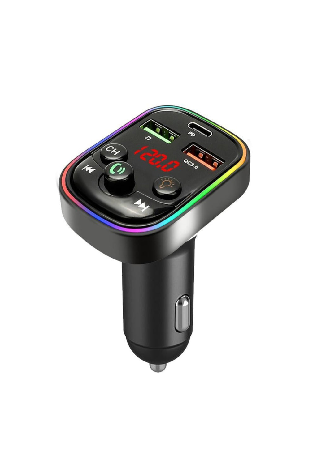 Modulator FM, bluetooth, TF Card, stick USB, Port USB Type C, cu incarcare rapida