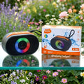 Boxă portabila  cu iluminare colorată și bas puternic; suportă Bluetooth, AUX, USB, card SD și radio FM.