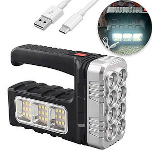 Lanterna LED 3 moduri, incarcare solara si USB, 18x6.5x11.5cm, multicolor