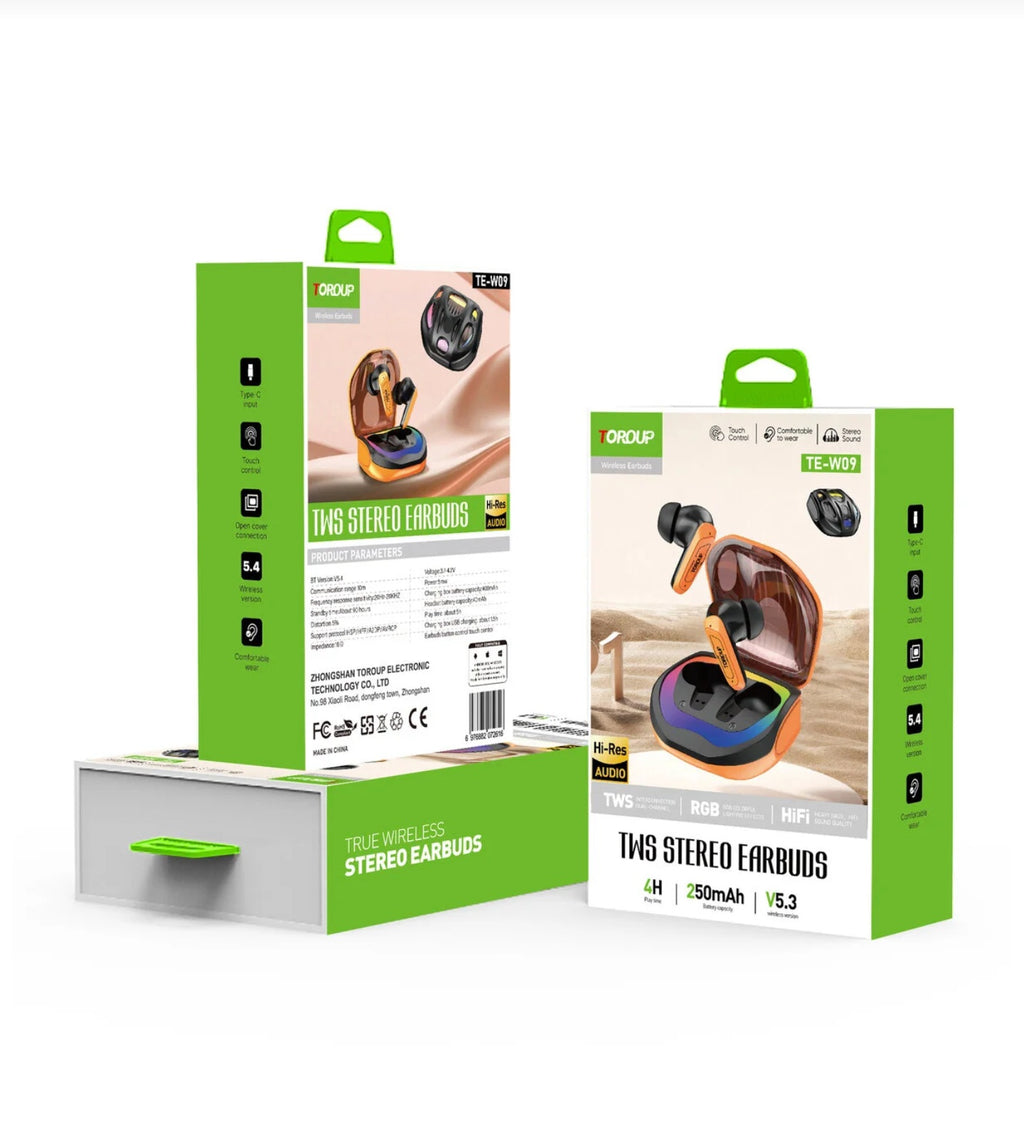 Căşti wireless TE-W09 TWS, Bluetooth 5.3