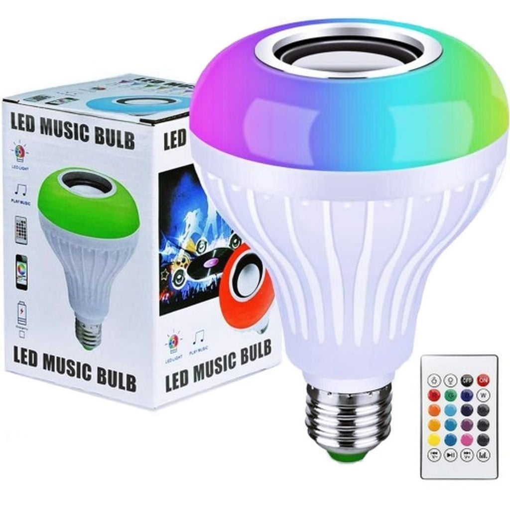 Bec Muzical Inteligent Led, cu Bluetooth, Telecomanda, Lumini colorate