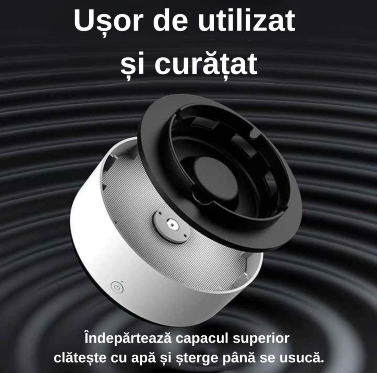 Scrumiera electronica cu baterii, filtru de aer si functie de purificare, anti-miros