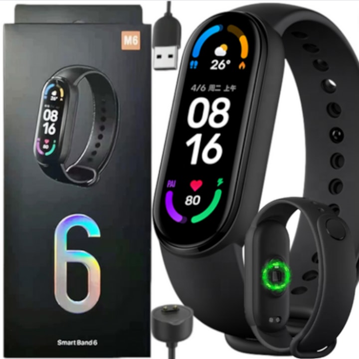Bratara SmartBand M6, Fitness Tracker, Monitorizare Puls Sanatate