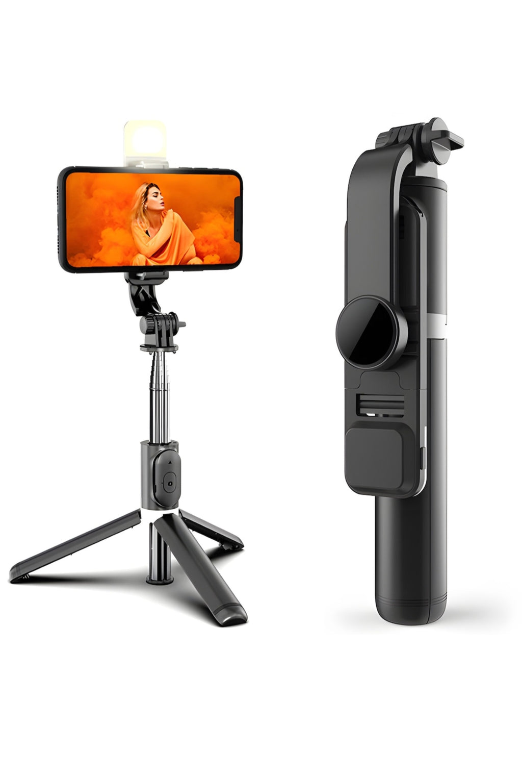 Selfie Stick Multifunctional RETOO cu Lumina LED cu 3 Moduri de Iluminare