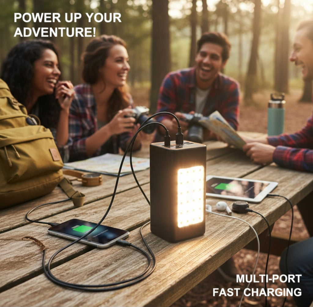 baterie externa pentru exterior, incarcare rapida iluminare de urgenta, interfete multiple, 50000 mAh