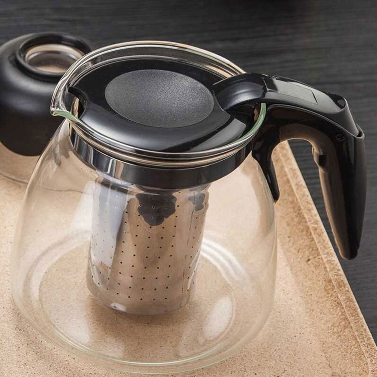 Ceainic SIKS din Sticla Termorezistenta, Filtru, Infuzor, 900 ml