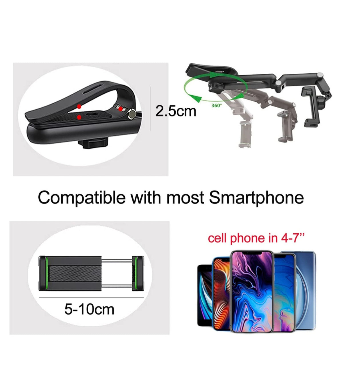 Suport auto cu clip pentru parasolar multifunctional