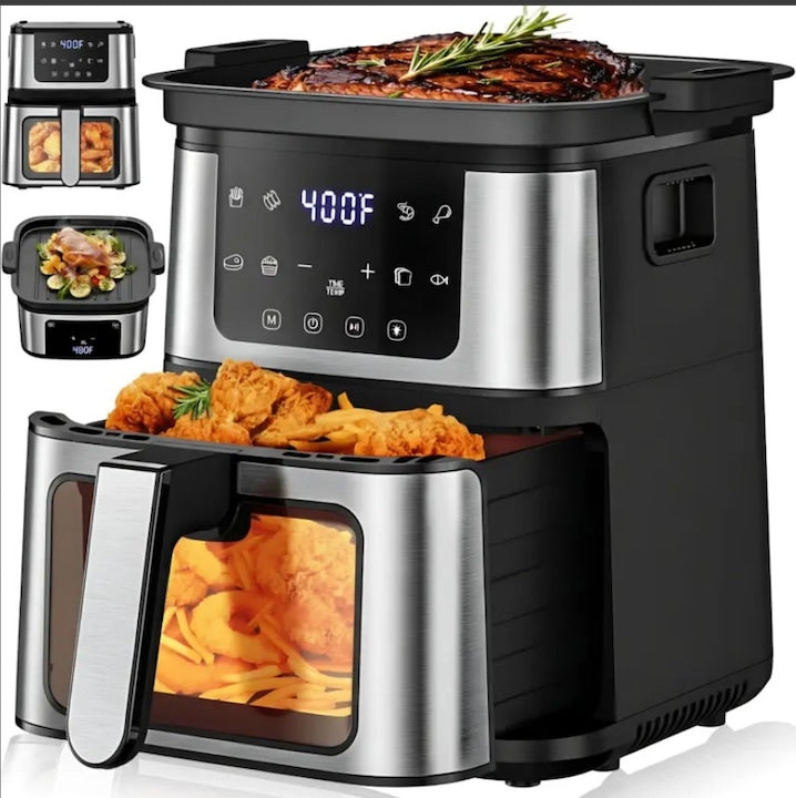 Friteuza cu Aer Cald DOMOTEC MS-3225, 7L, 3800W, Display Digital