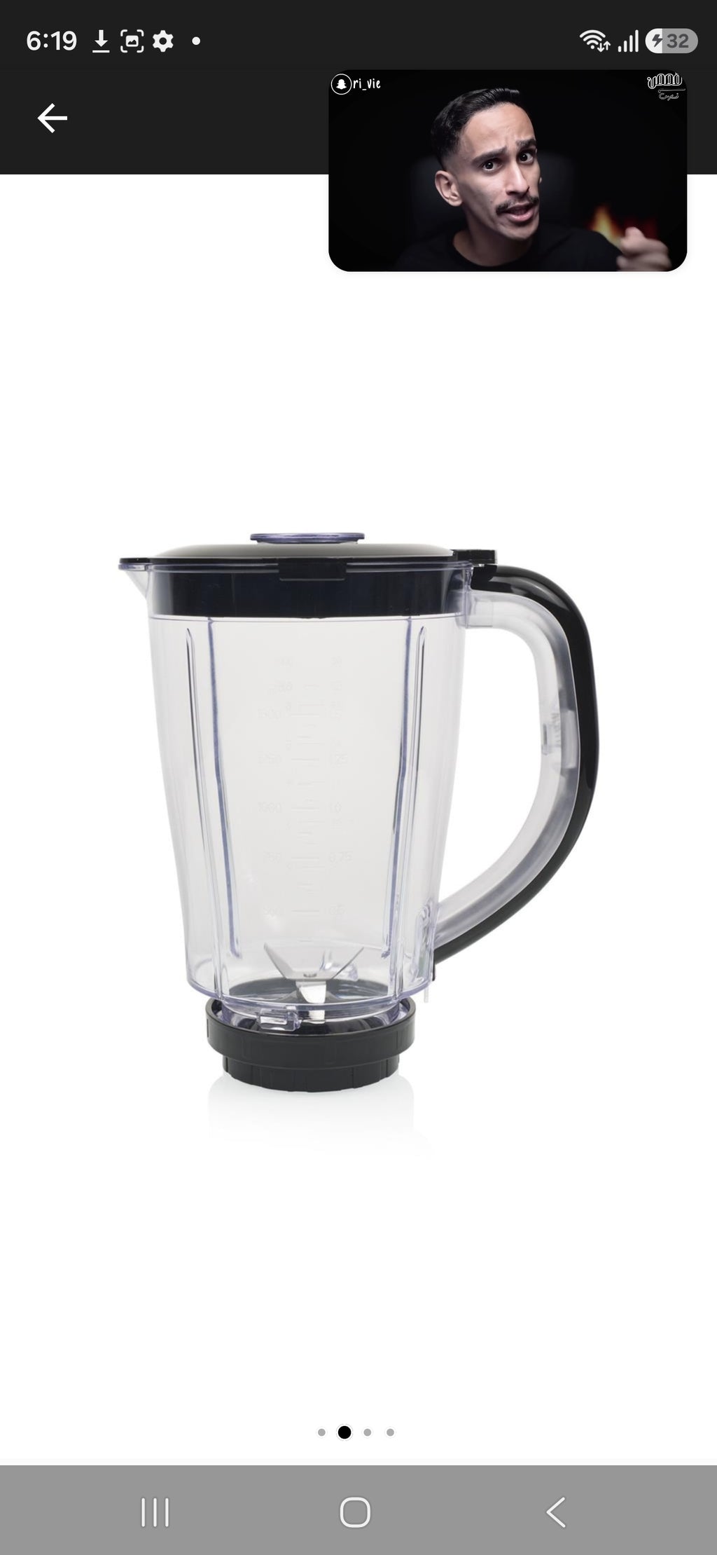 Blender de Masa Tristar  1.5L, 4 Lame Inox, 2 Viteze + Puls, Bol Transparent cu Maner, Alb