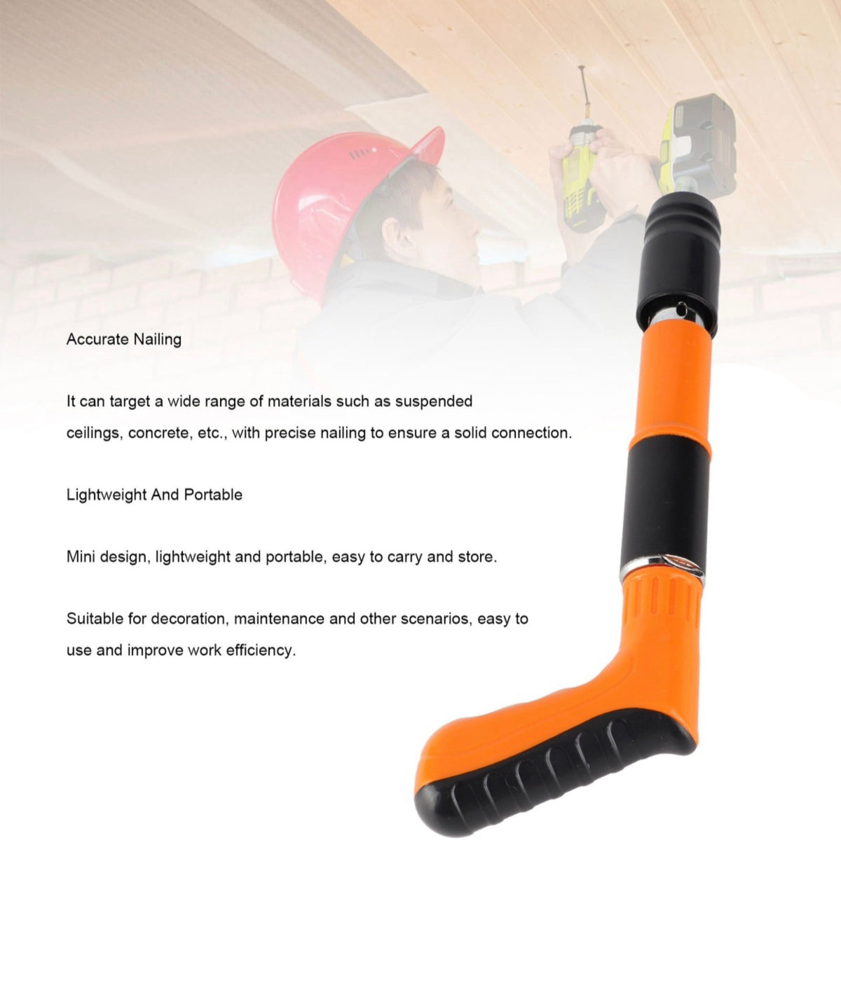 Pistol de cuie manual, mini, multifunctional, material fier, pentru instalare camere si cutii electrice