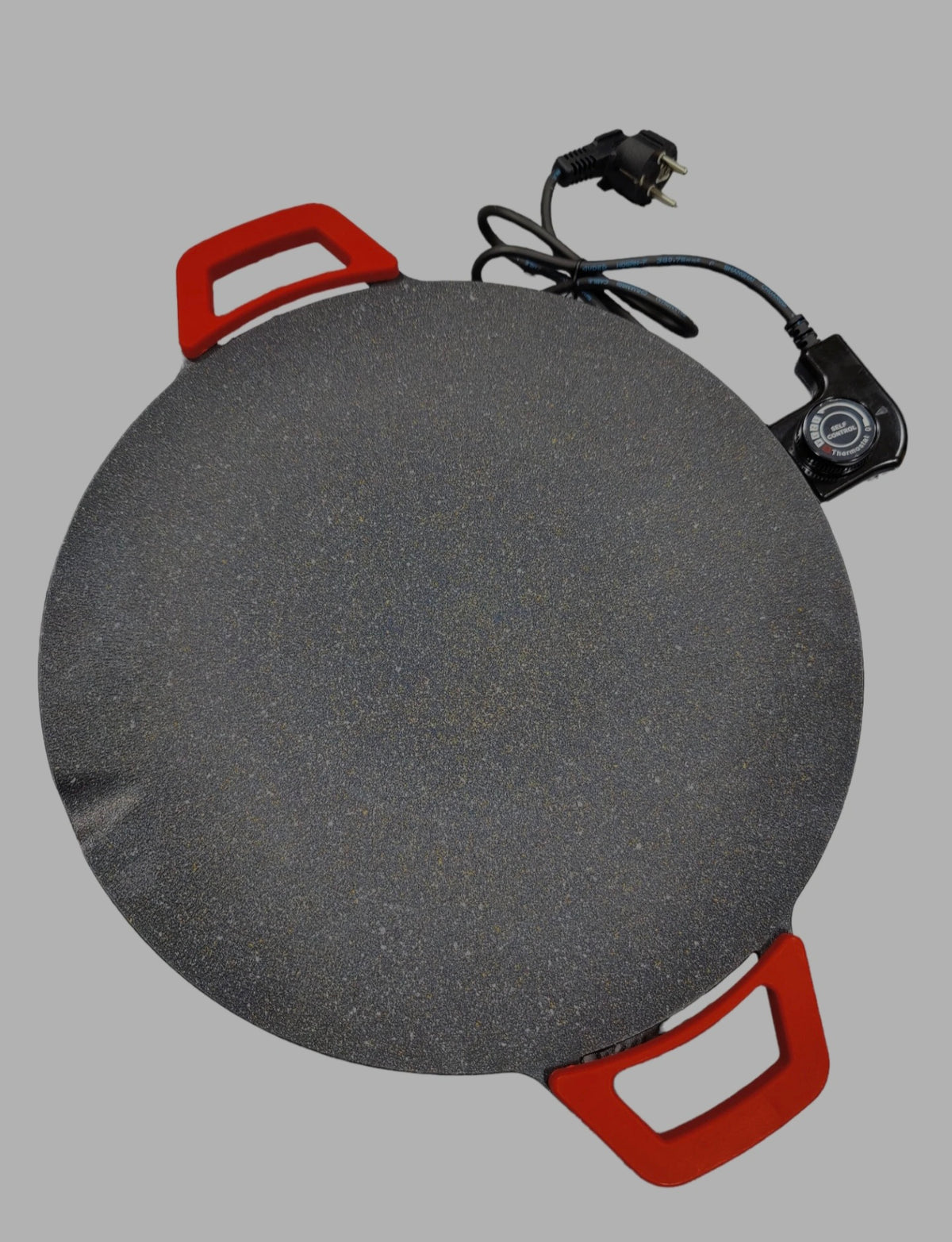 Tigaie electrica rotunda pentru gratar, 250V, aluminiu, anti-aderent