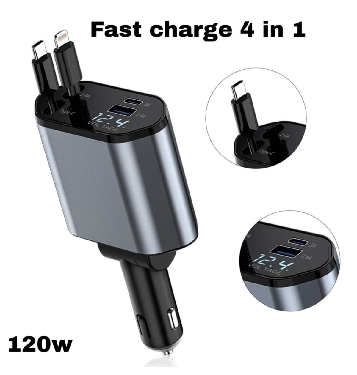 Incarcator Auto Smart 4 in 1, 120W