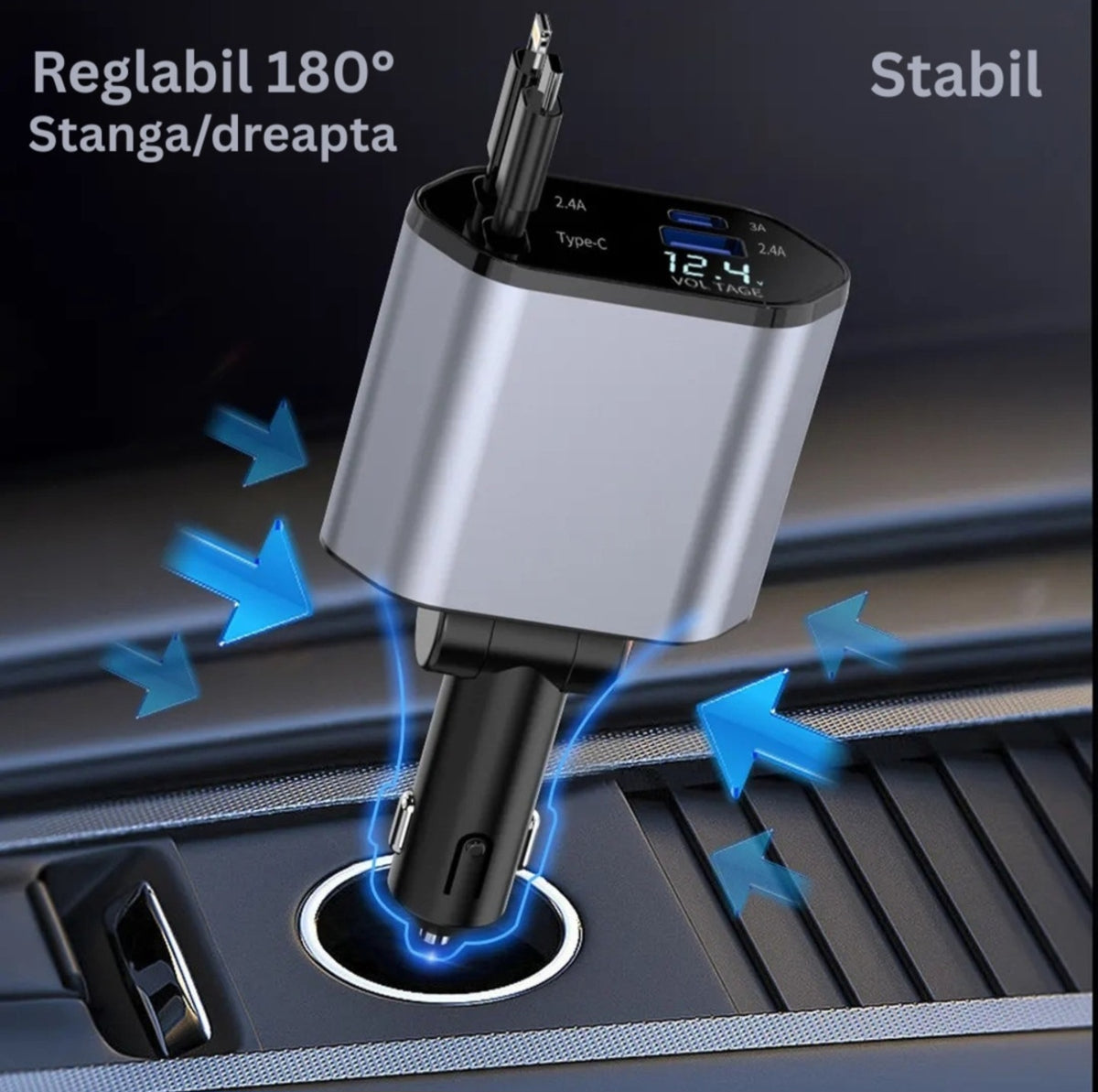Incarcator Auto Smart 4 in 1, 120W