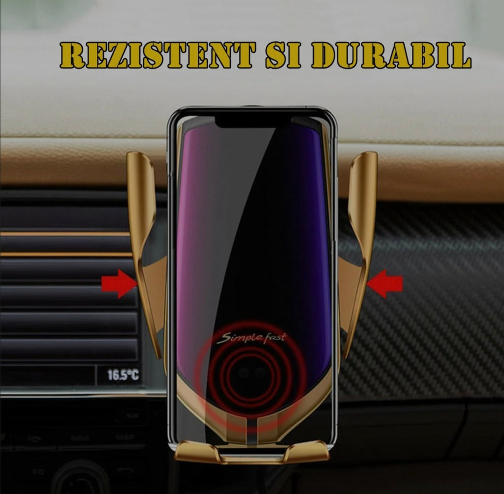Suport auto cu incarcator wireless Fast Charge, senzor inteligent Smart Sensor