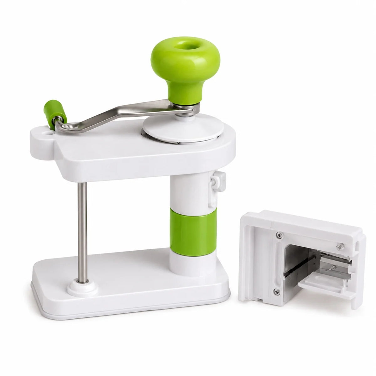 Masina manuala de tocat varza, din plastic alb, cutite metalice, robust si usor de utilizat