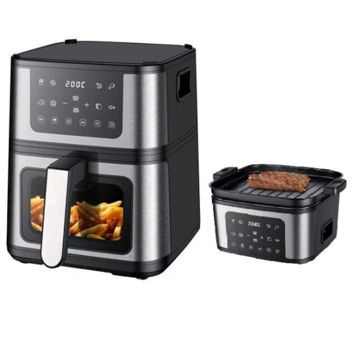 Friteuza cu Aer Cald DOMOTEC MS-3225, 7L, 3800W, Display Digital