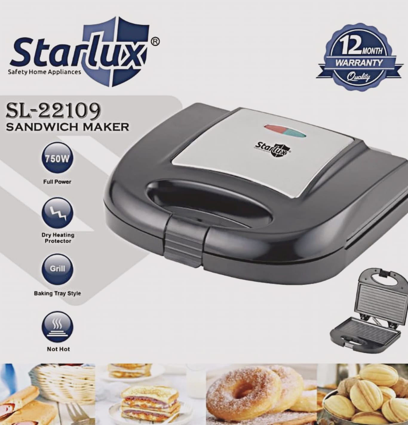 Sandwich Maker Electric 750W