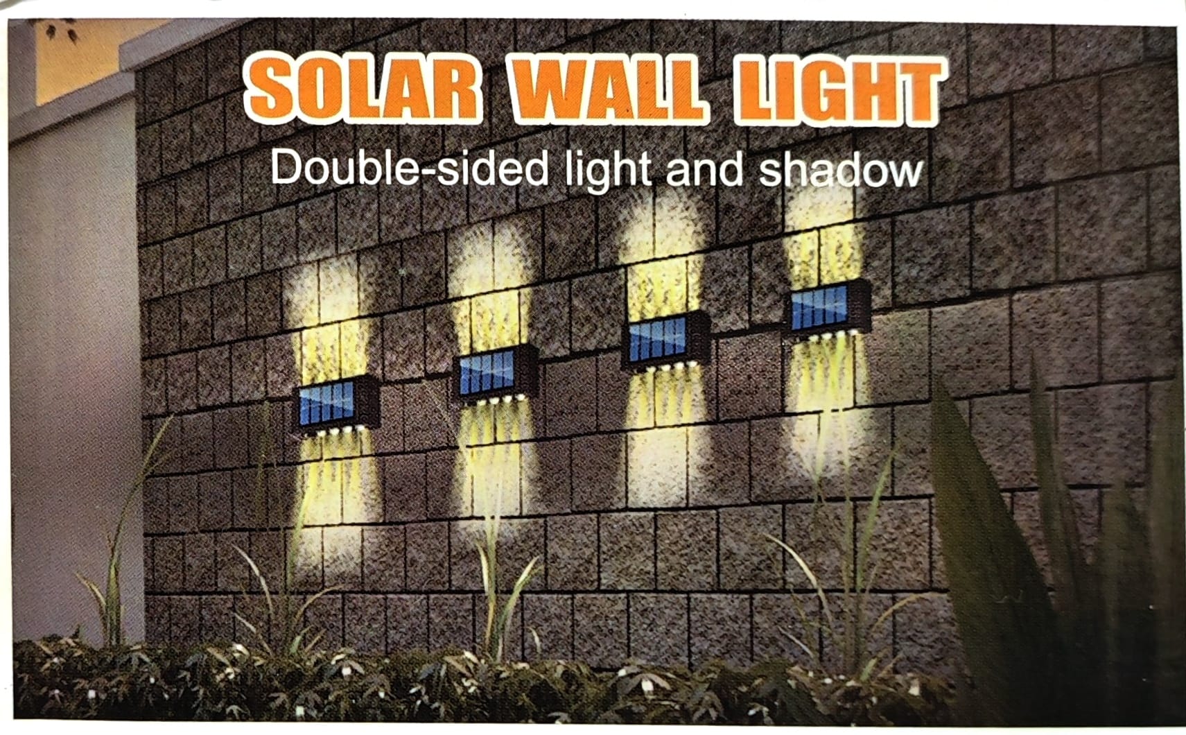 Lampa Solara Perete Dubla Lumina